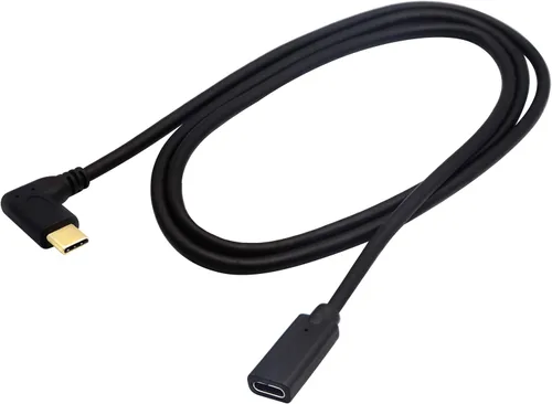 Cable extensor de conector USB tipo C macho a hembra de 90 grados, soporta carga, datos, audio, video - 1M, M/F para MacBook Pro 2017, USB-C Hub