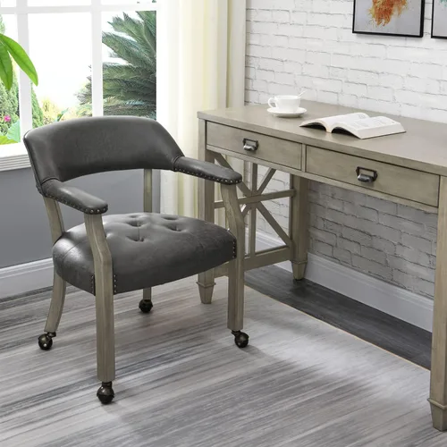 Miniatura 13 de Silla de comedor con ruedas, sillas de capitán con rodillos, juegos de dinette, sillas de póquer con ruedas, mesa de cocina, sillas rodantes, silla