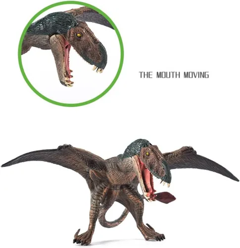 Miniatura 5 de Juguete de dinosaurio, figuras realistas de pterosaurio con alas jurásicas con boca móvil, figuras de dinosaurio pterodáctilo educativas realistas