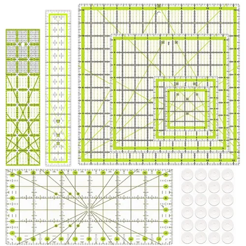Miniatura 9 de Reglas de acolchado, 7 plantillas de reglas de costura