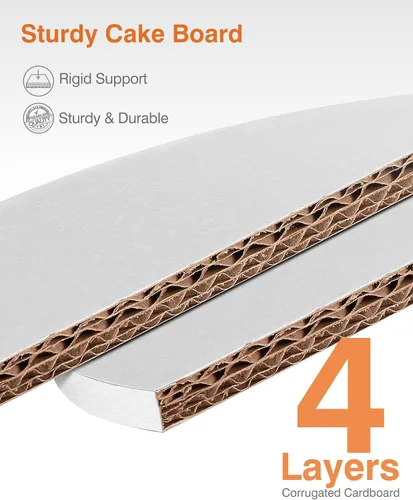 Miniatura 2 de 12 tablas redondas de 12 pulgadas de grosor, 1/2 pulgadas de grosor para pasteles pesados y escalonados, base de cartón para decorar y transportar