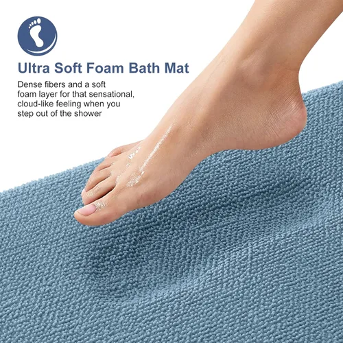 Miniatura 2 de OLANLY - Tapete grueso de espuma viscoelástica extrasuave, absorbente, de secado rápido, antideslizante, lavable a máquina, para baño, bañera