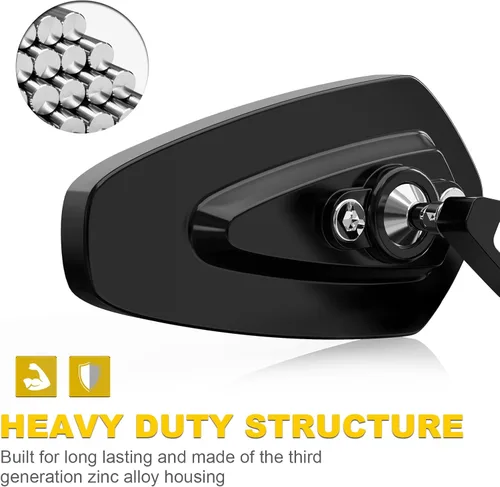 Miniatura 3 de BUMBEE Espejos de Extremo de Manillar para Motocicleta - Espejo Retrovisor Negro Compatible con la Mayoría de Honda MSX125 CB500F Z125 pro-Z650 Z750