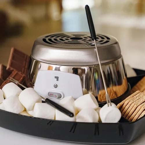 Miniatura 7 de Sharper Image Máquina eléctrica S'mores – 6 palitos para asar malvaviscos y bandeja para servir Kit de Smores de interior Actividad de fiesta