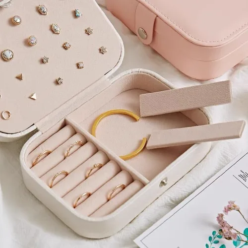 Miniatura 5 de Joyero personalizado de regalo para mujer, estuche de joyería de viaje personalizado, organización, cuero, personalizado, cumpleaños, aniversario