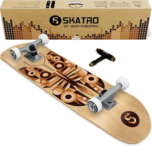Miniatura 16 de Skatro - Patineta profesional de 31 pulgadas completa. Tabla de patinaje para edades: adultos, niños, principiantes y niñas