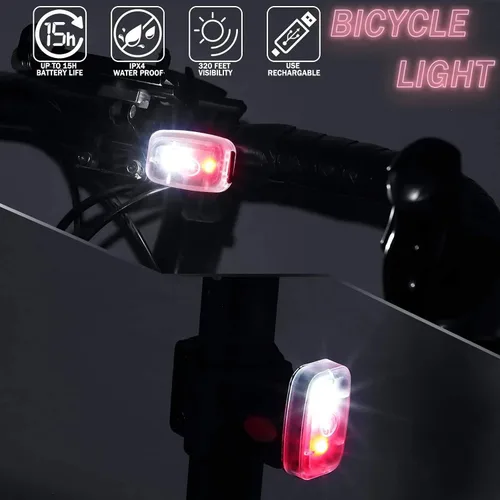 Miniatura 2 de Mudder Luces de Correr para Corredores Lámparas LED de Seguridad Recargables USB con Clip Estroboscópico Lámparas Traseras de Bicicleta con 5 Modos