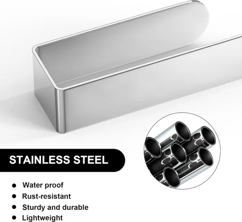 Miniatura 6 de HUFEEOH Paquete de 2 soportes adhesivos para toallas de mano, soporte adhesivo para toallas montado en la pared, soporte de toalla de cocina
