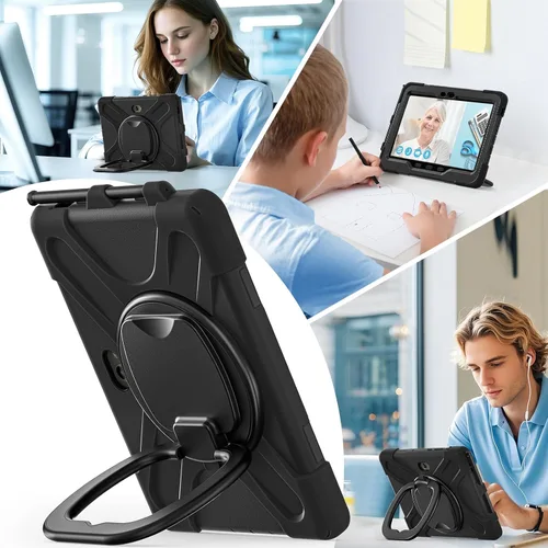 Miniatura 7 de 360 Rotation Case for Galaxy Tab ActivePro/Tab Active4 Pro/Active 5 Pro 10.1" Sturdy Cover Rotate Ring Stand Shoulder Carrying Strap Hand Strap