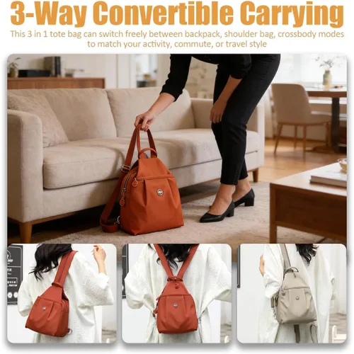 Miniatura 3 de Bolsa de viaje antirrobo premium 3 en 1 2025, bolsa de viaje de 2 vías con correas convertibles e impermeable para mujer