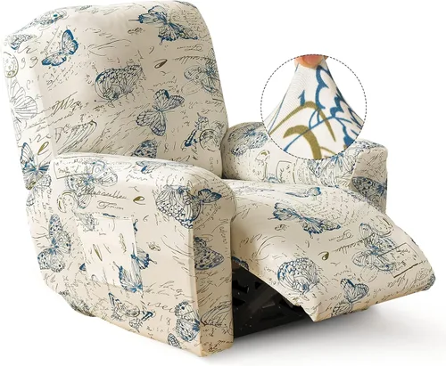Iauddy Funda para Sillón Reclinable - Funda Elástica Suave Antideslizante para Silla Reclinable de 4 Piezas, Protector de Muebles para Sillón