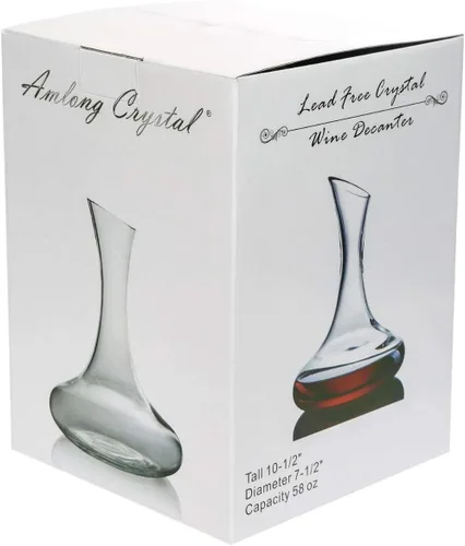 Miniatura 4 de Amlong Crystal Decantador de vino grande sin plomo, jarra de vino tinto, regalo de vino, accesorios de vino de 58 onzas (57.5 fl oz), con tapón