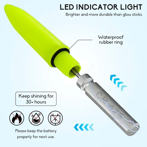 Miniatura 2 de QualyQualy 4 piezas de flotadores de pesca con luces deslizantes que brillan en la oscuridad, flotador de resorte para pesca de crappie y walleyes