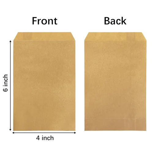 Miniatura 2 de Bolsas de papel encerado, bolsas de glassine de 4 x 6 pulgadas, 100 piezas fundas de papel marrón para galletas y golosinas