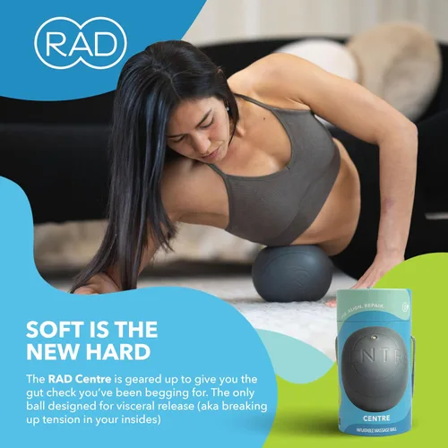 Miniatura 6 de RAD Centro - Bola de masaje de tejido profundo de yoga suave - Bola de liberación miofascial para masaje abdominal, psoas, cuello y estómago - Punto