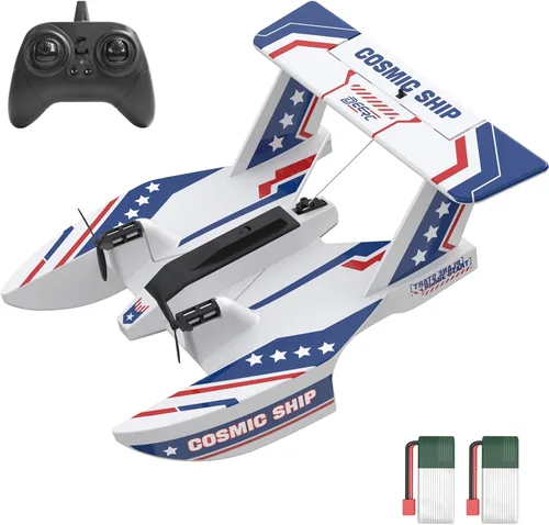 Miniatura 8 de DEERC Avión RC de 3 canales P51D Mustang con control remoto de avión de combate, 2.4 GHz, estabilizador giroscópico de 6 ejes, avión planeador RTF