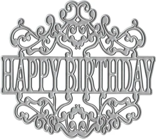 Miniatura 7 de Troqueles de corte de letras curvadas de cumpleaños para hacer tarjetas, troqueles de feliz cumpleaños, palabras de cumpleaños, marco de troqueles
