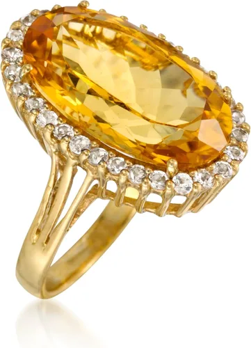Miniatura 3 de Ross-Simons 11.90 Carat Citrine and .95 ct. t.w. White Topaz Ring in 14kt Gold Over Sterling Silver