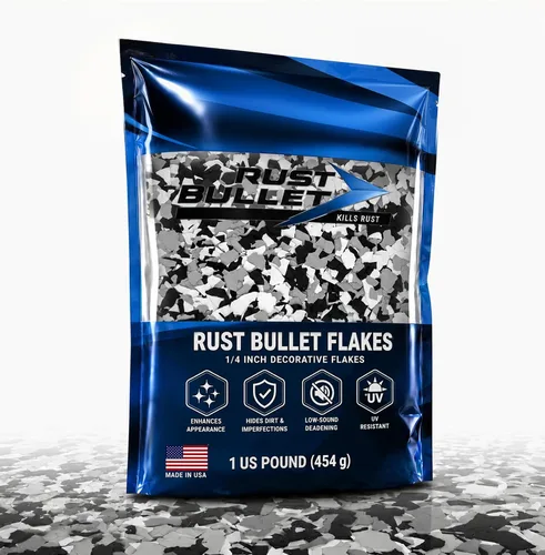 Miniatura 14 de RUST BULLET Copos de color decorativos – marrón otoñal – Personaliza pisos de concreto con 1 libra de chips de vinilo duraderos y resistentes a