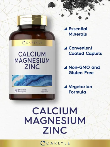 Miniatura 4 de Carlyle Calcio y magnesio y zinc 300 cápsulas Suplemento vegetariano, sin OMG, sin gluten