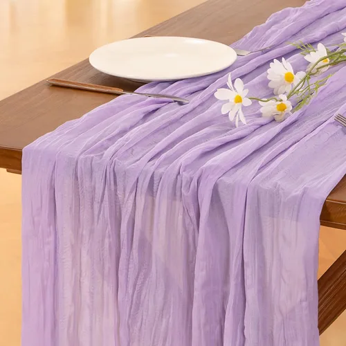 Miniatura 39 de Socomi - 10 caminos de mesa de gasa, estilo bohemio y rústico, para primavera, Pascua, bodas, fiestas, baby showers, cumpleaños y decoración, 120
