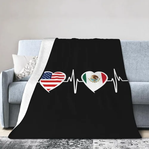 Miniatura 14 de Manta de franela cálida y ultrasuave con la bandera de Estados Unidos y Maryland, manta negra para todas las estaciones, decoración del hogar