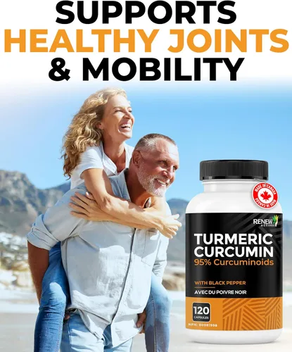 Miniatura 4 de Renew Actives Curcumina de cúrcuma orgánica de máxima potencia + cápsulas de pimienta negra. Suministro de 2 meses. Sin OMG y fuente