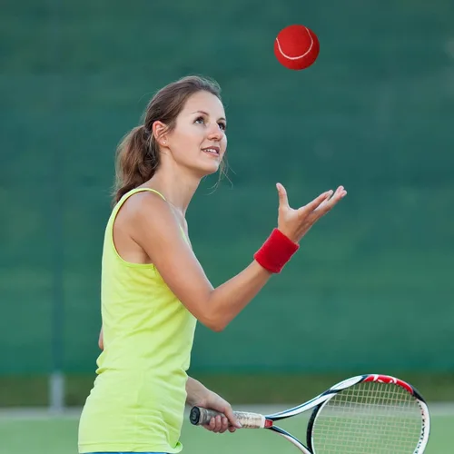Miniatura 4 de Vinsot Paquete de 24 pelotas de tenis a granel, pelotas de presión estándar para entrenar jugadores principiantes jóvenes, pelota de ejercicio