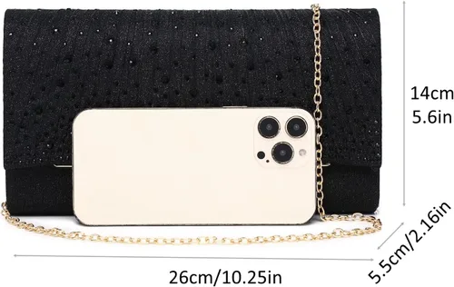 Miniatura 4 de Bolsos de noche para mujer, con lentejuelas y purpurina para mujer, bolso de mano brillante, bolso formal para boda, fiesta, baile de graduación
