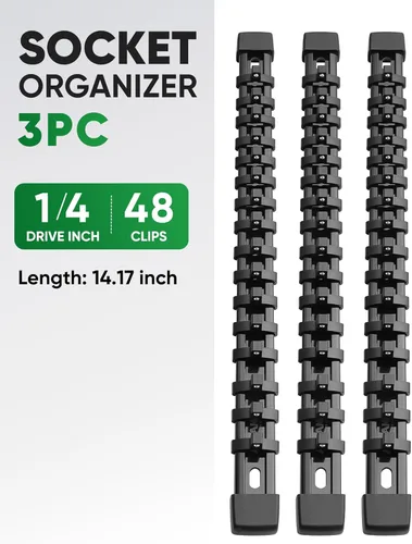 Miniatura 2 de ALOANES Organizador de enchufes de acrilonitrilo butadieno estireno (ABS) de 3 piezas, rieles de enchufe para unidad de 1/4 pulgadas, soportes
