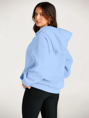 Miniatura 4 de EFAN - Sudadera con capucha para mujer - Sudadera de vellón sobredimensionada con mangas largas para otoño e invierno, ropa de moda inspirada