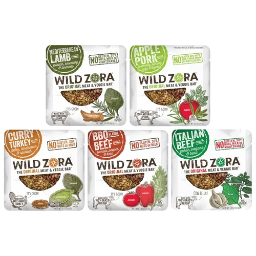 Miniatura 13 de Wild Zora Barritas de carne y verduras, cordero mediterráneo, paquete de 8, 100% cordero alimentado con hierba, aperitivos paleo saludables