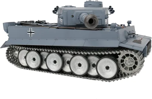 Miniatura 7 de 1/16 2.4ghz Control remoto alemán Tiger I en color gris, modelo de tanque para adultos