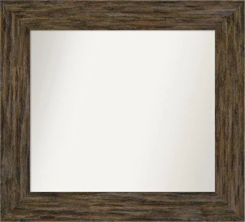 Miniatura 99 de Amanti Art Espejo personalizado, espejo de baño marrón Fencepost, espejo de pared o espejo de tocador de baño sobre el fregadero (27 x 27 pulgadas)