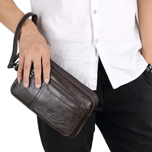 Miniatura 4 de KPYWZER Bolso de mano de cuero para hombre
