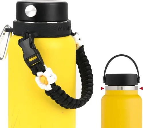 2.0 Paracord Handle Compatible with Hydro Flask 2.0 Wide Mouth Water Bottle 12 oz 16 oz 18 oz 20 oz 32 oz 40 oz 64 oz，Perfect for Daily Walking