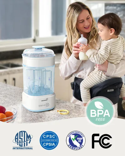 Miniatura 8 de Esterilizador y Secador de Biberones, Esterilizador Eléctrico Compacto de Vapor para Biberones de Bebé (Esterilizador de Biberones), Desinfectante