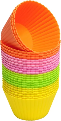 Miniatura 11 de Paquete de 12 tazas de silicona extra grandes para hornear cupcakes, forros para magdalenas y muffins de 3.54 pulgadas, tazas de silicona