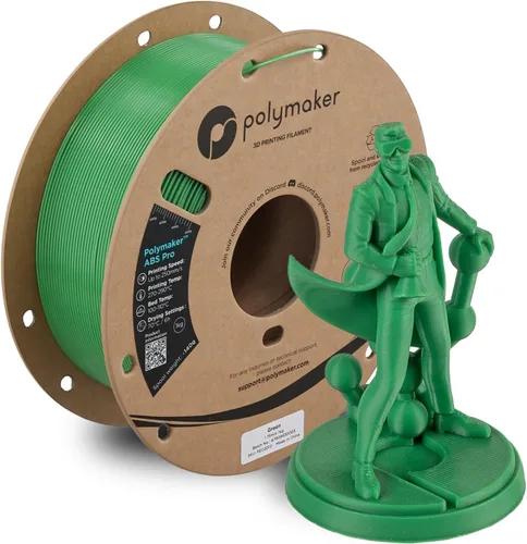 Miniatura 11 de Polymaker Filamento ABS Pro para impresora 3D de 0.069 pulgadas, color negro, ABS de grado de ingeniería de 2.2 lbs con alta resistencia al calor