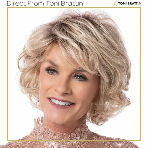 Miniatura 6 de Toni Brattin Encantadora peluca – Corte largo hasta el hombro con capas voluminosas y ondas de rizo suave cónicas – Fibra resistente al calor que se