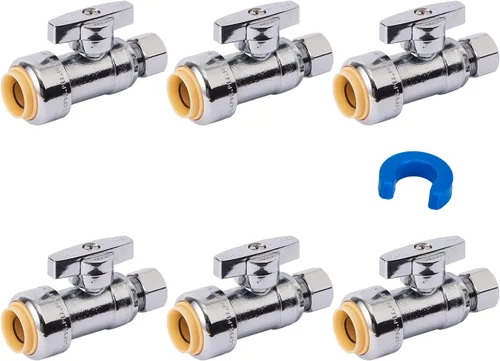 Miniatura 21 de SUNGATOR Válvula de parada en T de servicio, 1/2 pulgada Ptc x 1/2 pulgada Ptc x compresión de 1/4 de pulgada, sin plomo, válvula de agua de ajuste