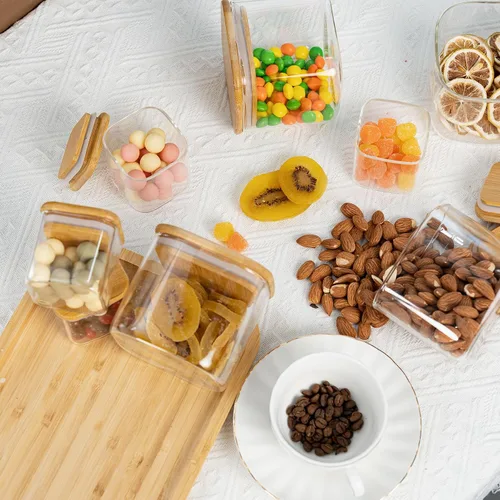 Miniatura 7 de D2scrma Recipientes herméticos cuadrados para especias de 5 onzas con tapa de bambú, juego de 12 con etiquetas negras, frasco apilable para especias