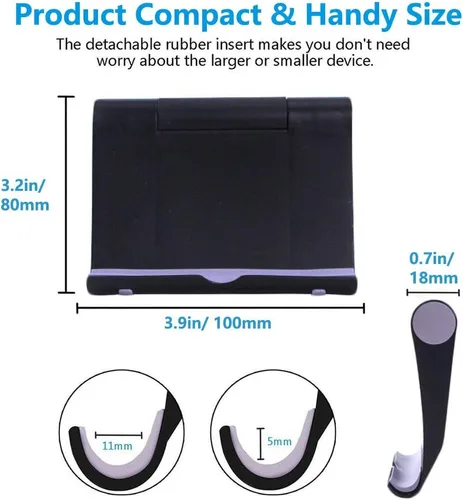 Miniatura 3 de VOVIGGOL Paquete de 4 soportes para teléfono celular para escritorio, soporte plegable para teléfono celular, soporte ajustable para tableta