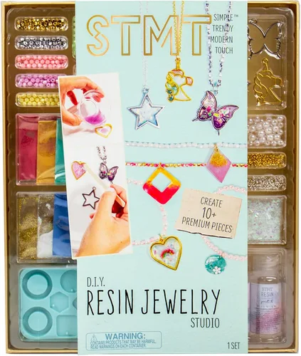 STMT D.I.Y. Estudio de Joyería de Resina, Kit de Fabricación de Joyas de Resina Todo en Uno con Moldes, Divertido Kit de Bricolaje para Hacer tus