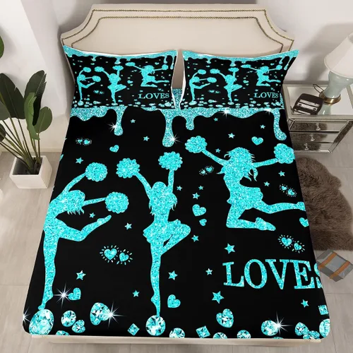 Miniatura 36 de Erosebridal Sábana bajera ajustable de gimnasia con bolsillo profundo para niñas y niños, tamaño individual, juego de ropa de cama deportiva