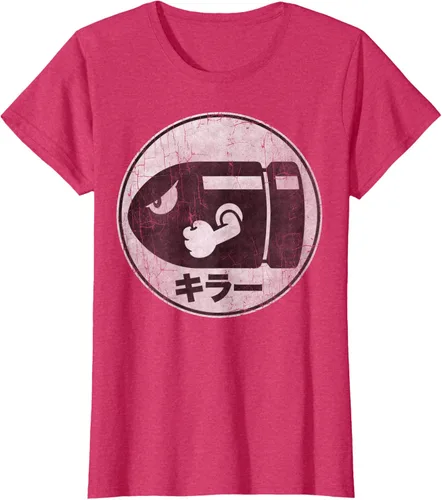 Miniatura 7 de Super Mario Camiseta con logotipo de Bullet Bill Distressed en Kanji