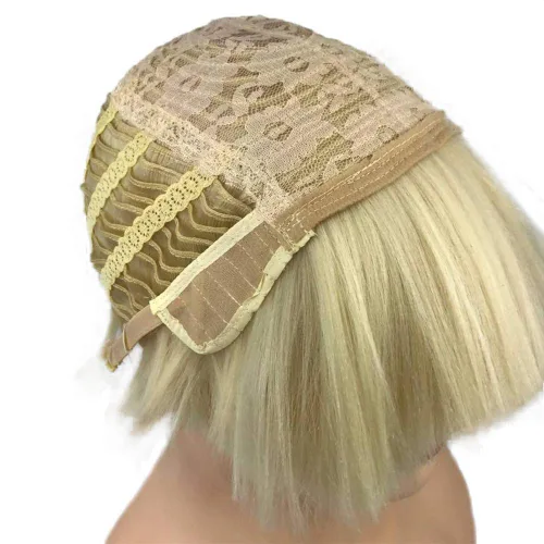 Miniatura 4 de Aimole Pelucas sintéticas rectas cortas Yaki peluca rubia hongo cabeza peluca Bowl corte de pelo pelucas Bob N.º 613