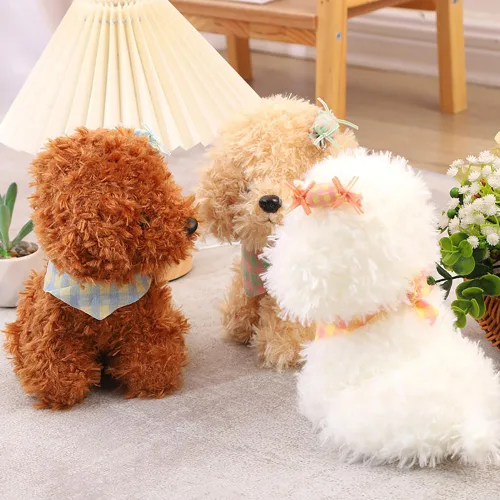 Miniatura 6 de Peluche de perro de 8 pulgadas, juguete de peluche para perro, gran regalo para niños en casa (marrón)