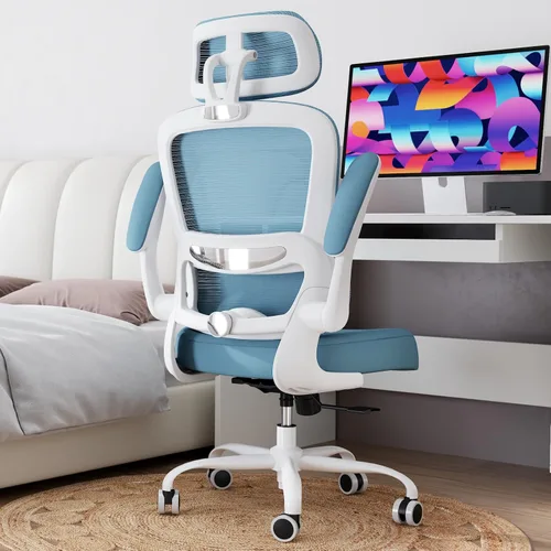 Miniatura 8 de TRALT Silla de Oficina Ergonómica de Escritorio, 330 LBS Sillas de Escritorio de Oficina de Malla para el Hogar con Ruedas, Silla Gaming Cómoda