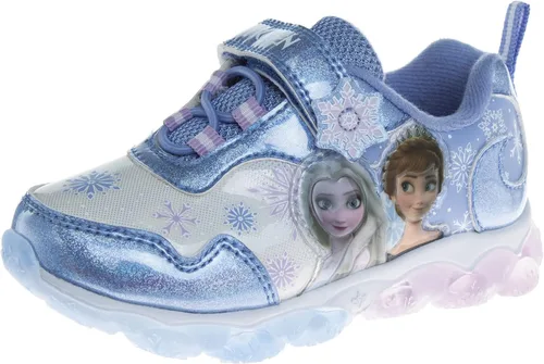 Disney Zapatillas de deporte Frozen para niñas sin cordones con luz para correr bebéniña pequeña Púrpura tornasol